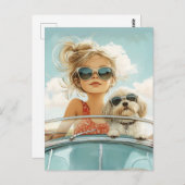 Cool Ride met Beste Vriend Briefkaart (Voorkant / Achterkant)