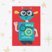 Cool Robot Boys Second Birthday Invitation