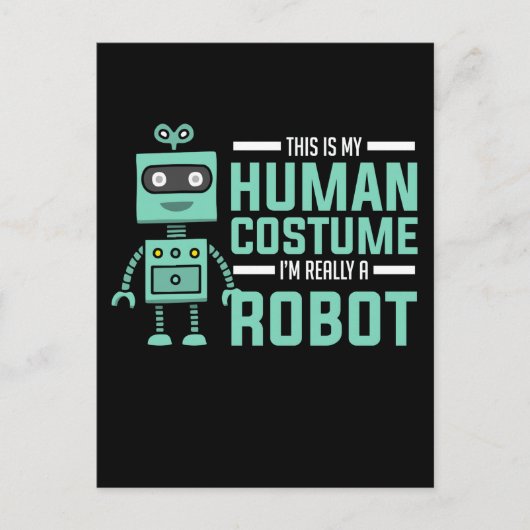 Cool Robot Funny Robot Technologie Briefkaart (Voorkant)