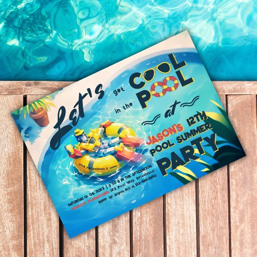 Cool Robot op Pool Party Kaart