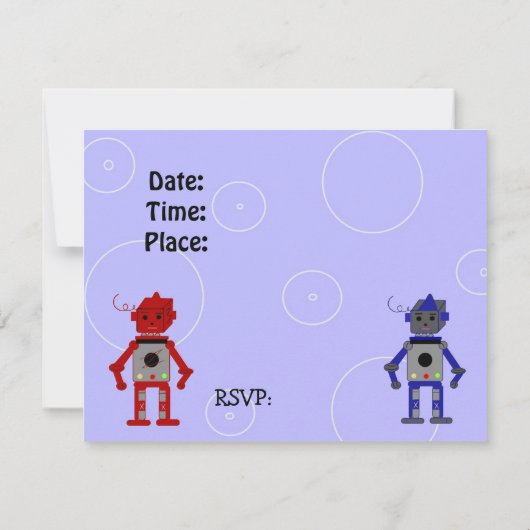 Cool Robots Invitation d'anniversaire (Dos)