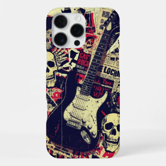 Cool Rock Guitar Skulls Guitarist Musician Gift iPhone 16 Pro Max Hoesje