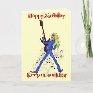 Cool rock guitariste Happy Birthday carte design