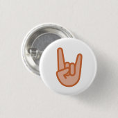 Cool Rock on Hand Emoji Ronde Button 3,2 Cm (Voorkant /achterkant)