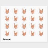 Cool Rock on Hand Emoji Ronde Sticker (Vel)