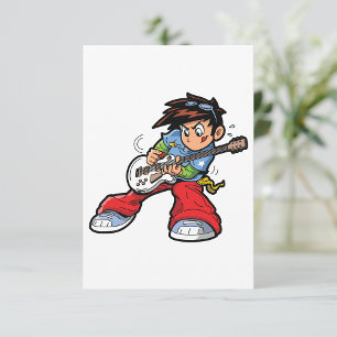 Cool Rock Star Gitarist Fun Musician Kaart