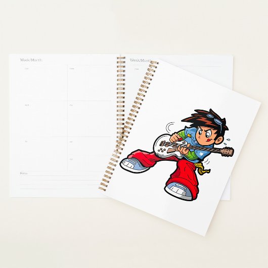 Cool Rock Star Gitarist Fun Musician Planner
