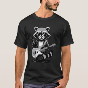 Cool Rock Wasbeer Basgitaar Dier Rocker Wasbeer T-shirt