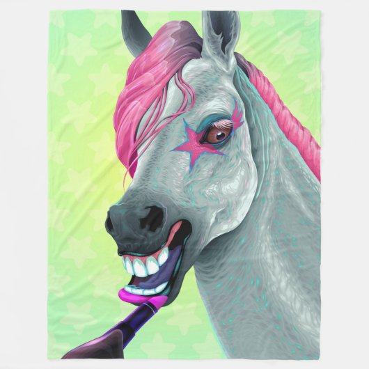 Cool Rockstar Horse Fleece Deken (Voorkant)