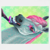 Cool Rockstar Horse Fleece Deken (Voorkant (Horizontaal))