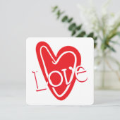 Cool Rode Hart Met LIEFDE Kaart (Staand voorkant)