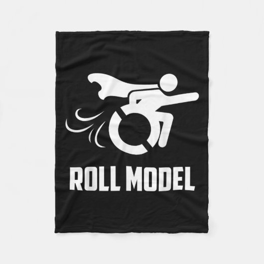 Cool Roll Model _ Funny Handicapped Person Wheelch Fleece Deken (Voorkant)