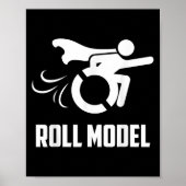 Cool Roll Model _ Funny Handicapped Person Wheelch Poster (Voorkant)