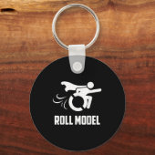 Cool Roll Model _ Funny Handicapped Person Wheelch Sleutelhanger (Voorkant)