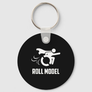 Cool Roll Model _ Grappige Gehandicapte Persoon Ro Sleutelhanger