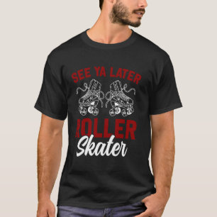 Cool Rolschaatsen Schaats Meisje jaren 1970 Retro T-shirt