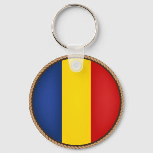 Cool Romania Flag Seal Sleutelhanger