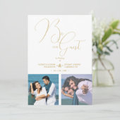 Cool Romantic 2 Multi Photos Be Our Guest Wedding Kaart (Staand voorkant)