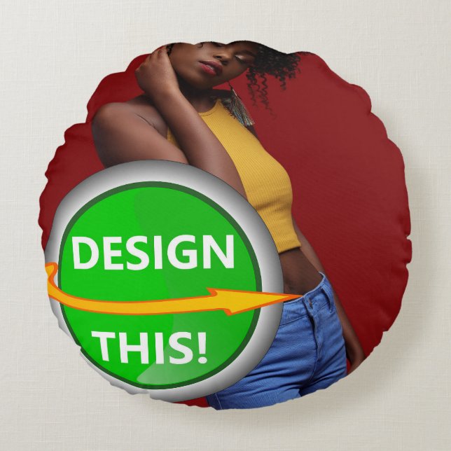 COOL! Rond Sierkussen 16" polyester - Aanpassen Rond Kussen (Voorkant)