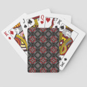 Cool rood en zwart geometrisch patroon pokerkaarten (Achterkant)