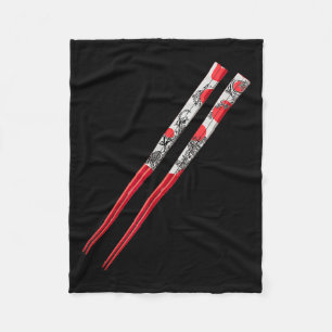 Cool Rood Houten Eetstokjes Kostuum Fleece Deken