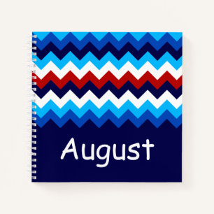 Cool Rood Wit Blauw Chevrons Custom Klein Notitieb Notitieboek