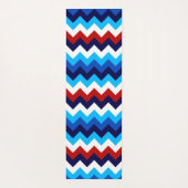 Cool Rood Wit Blauw Chevrons Monogram Yoga Mat (Achterkant)