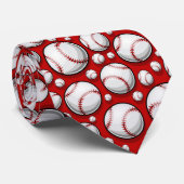 cool rood wit Honkbal sport liefhebbers Stropdas (Opgerold)