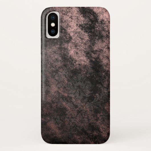 Cool Roos Gold Folie en Black Grunge Pattern Case-Mate iPhone Case (Achterkant)