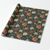 Cool Roos Rustic Wrapping Paper Cadeaupapier (Uitgerold)