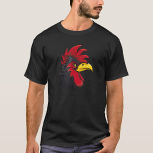 Cool Rooster Head Face Animal Bird Willife voor mi T-shirt