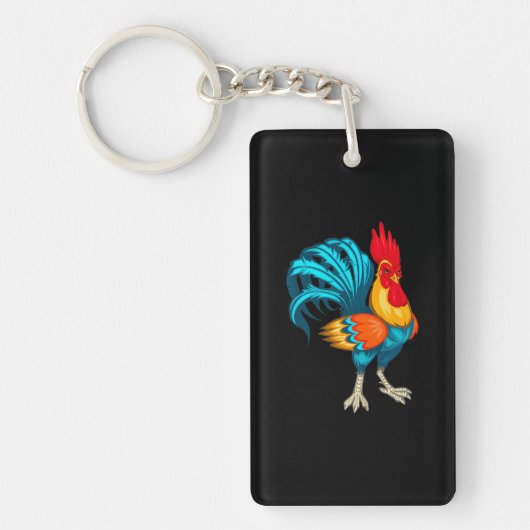 Cool Rooster Mexican Roosters Chicken Boerderij An Sleutelhanger (Voorkant)