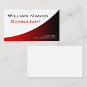 Cool rouge blanc courbé, Carte de visite professio (Devant / Derrière)