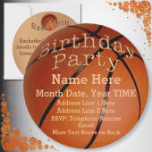 Cool Round Custom Basketball Invitations Anniversa