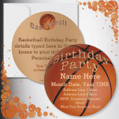 Cool Round Custom Basketball Invitations Anniversa