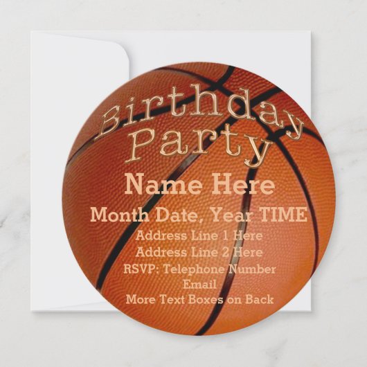 Cool Round Custom Basketball Invitations Anniversa (Devant)