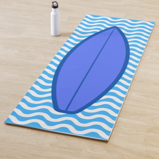 Cool Royal Blue Waves Surfende Yoga Mat (In situ)