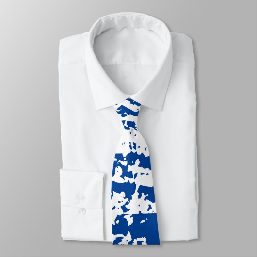 🕶 Cool Royal Blue & White Mannen Necktie Stropdas (Gebonden)