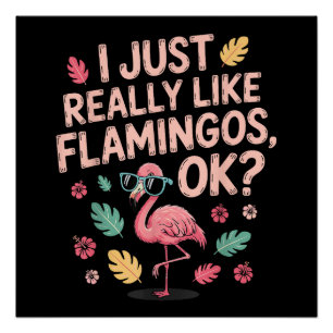 Cool Roze Flamingo Liefhebber Cadeau voor Mannen V Perfect Poster