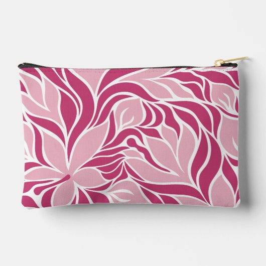 Cool Roze Wit Modern Bloemen Patroon Monogrammed Etui (Achterkant)