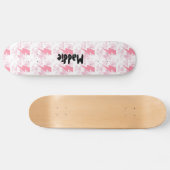 Cool Roze & Wit Verlichting Ontwerp Meisjes Aangep Skateboard (Horizontaal)