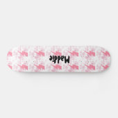 Cool Roze & Wit Verlichting Ontwerp Meisjes Aangep Skateboard (Horizontaal)