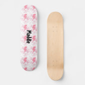 Cool Roze & Wit Verlichting Ontwerp Meisjes Aangep Skateboard (Voorkant)
