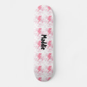 Cool Roze & Wit Verlichting Ontwerp Meisjes Aangep Skateboard (Voorkant)