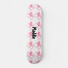 Cool Roze & Wit Verlichting Ontwerp Meisjes Aangep Skateboard