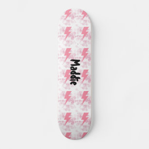 Cool Roze & Wit Verlichting Ontwerp Meisjes Aangep Skateboard