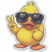 Cool Rubber Duckie vrede Sticker (Voorkant)