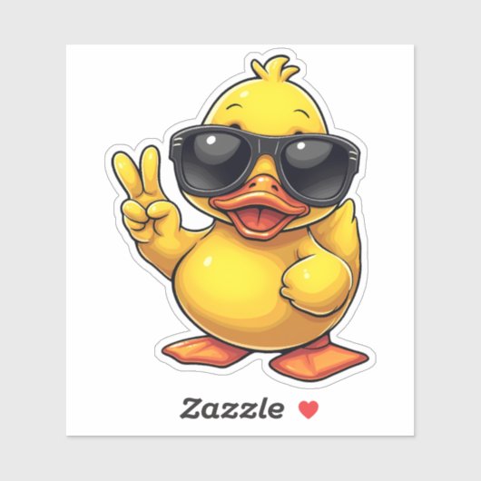 Cool Rubber Duckie vrede Sticker (Vel)