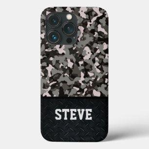Cool Rugged Camo Name Mannen Stijlvol iPhone 13 Pro Hoesje
