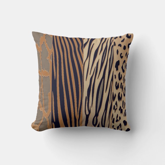 Cool Rustic Animal imprimé Zebra Stripe Coussin (Recto)